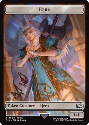 Hero (0009) // Elemental Double-Sided Token (FIN-9 // 21) - FINAL FANTASY Foil