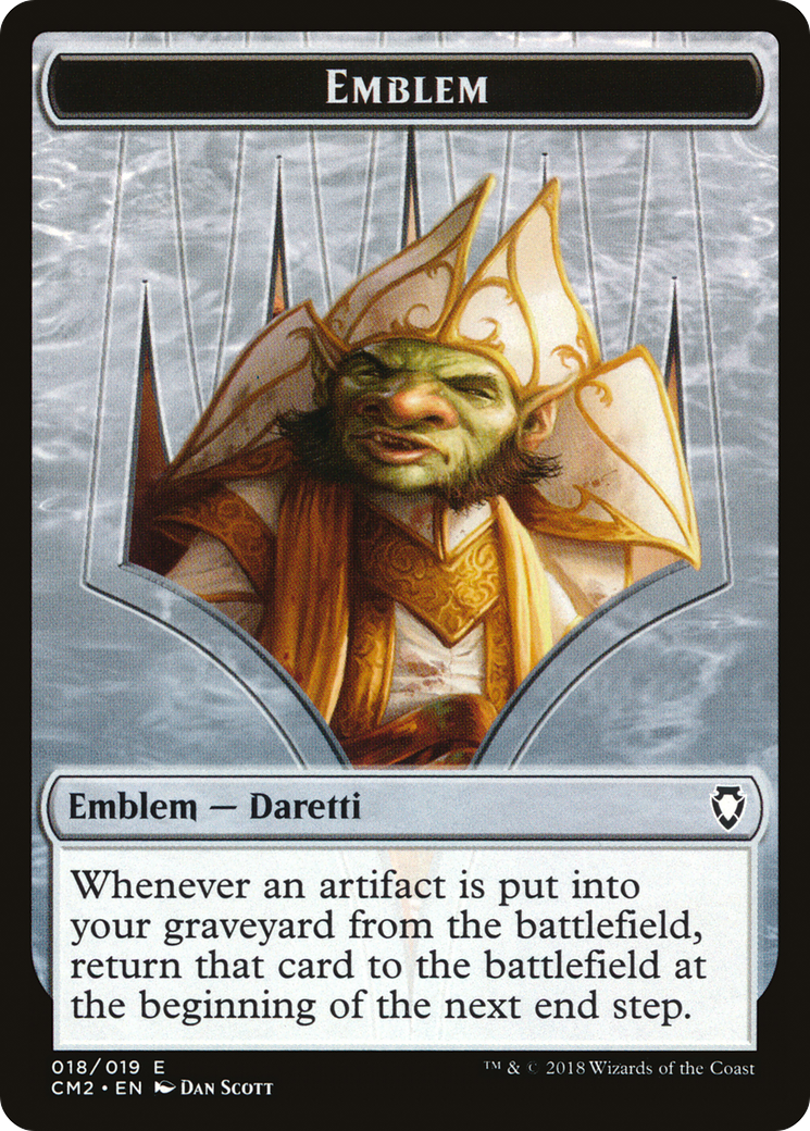 Daretti, Scrap Savant Emblem (CM2-018) - Commander Anthology Volume II Tokens