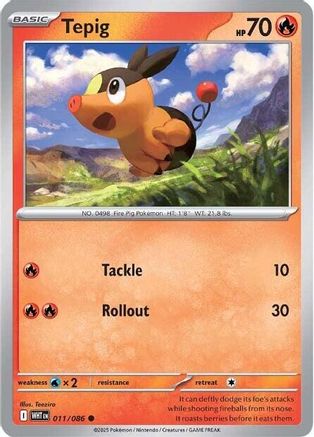Tepig 011/086 - SV White Flare Reverse Holofoil