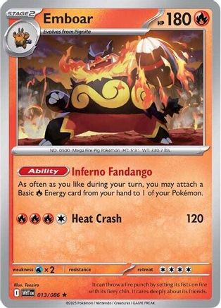 Emboar 013/086 - SV White Flare Holofoil