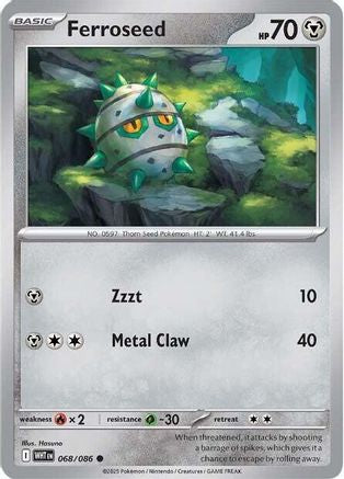 Ferroseed 068/086 - SV White Flare Reverse Holofoil