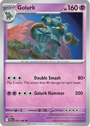 Golurk 043/086 - SV Black Bolt Reverse Holofoil