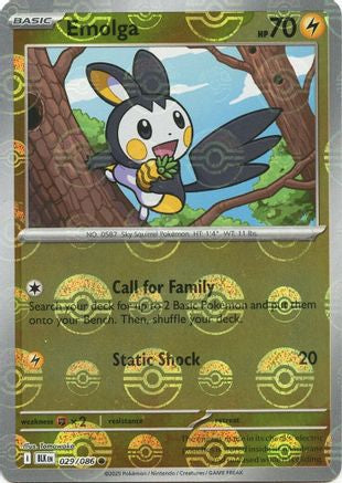 Emolga (Poke Ball Pattern) 029/086 - SV Black Bolt - Holofoil