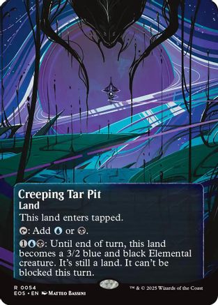 Creeping Tar Pit (0054) (Borderless) (EOS-054) - Edge of Eternities: Stellar Sights Foil