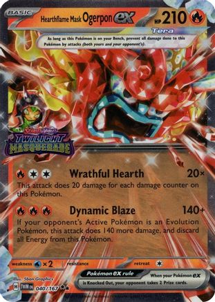 Hearthflame Mask Ogerpon ex (Twilight Masquerade Stamp) 040 - Miscellaneous Cards & Products Holofoil