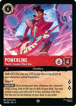 Powerline - World's Greatest Rock Star (110/204) - Fabled Cold Foil