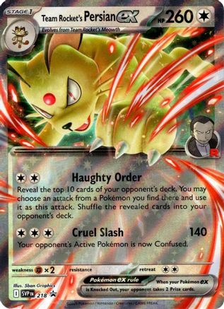 Team Rocket's Persian ex 218 - SV10 Destined Rivals Holofoil