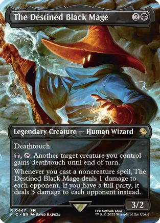 The Destined Black Mage (Borderless) (FIC-447) - Commander: FINAL FANTASY Foil