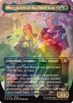 Emet-Selch of the Third Seat (Borderless) (Chocobo Track Foil) (FIC-473) - Commander: FINAL FANTASY Foil