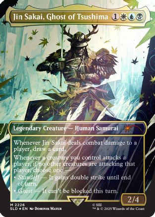 Jin Sakai, Ghost of Tsushima (Rainbow Foil) (SLD-2226) - Secret Lair Drop Series Foil