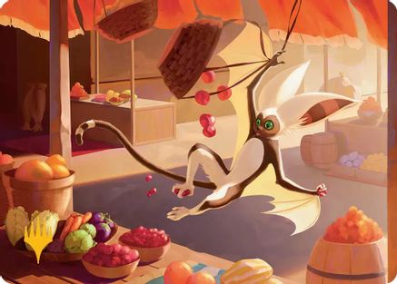 Momo, Playful Pet Art Card (Gold-Stamped Planeswalker Symbol) (ASTLA-003) - Art Series: Avatar: The Last Airbender