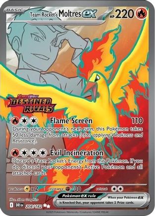 Team Rocket's Moltres ex (Destined Rivals Stamp) 208/182 - Miscellaneous Cards & Products Holofoil