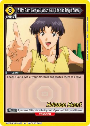 A Hot Bath Lets You Wash Your Life and Begin Anew (UEPR/EVA-1-023) - UE15BT Evangelion New Theatrical Edition Release Event Cards
