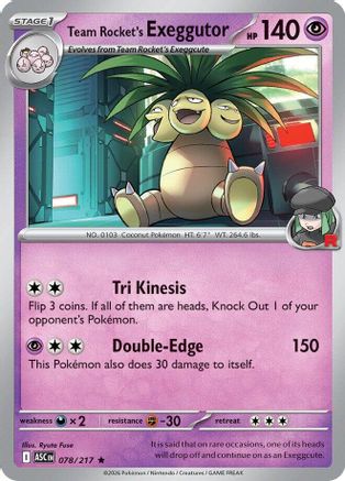 Team Rocket's exeggutor 078 - ME Ascended Heroes Holofoil