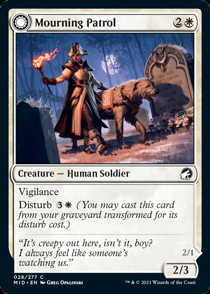 Mourning Patrol // Morning Apparition (MID-028) - Innistrad: Midnight Hunt: (Double Faced Transform) Foil
