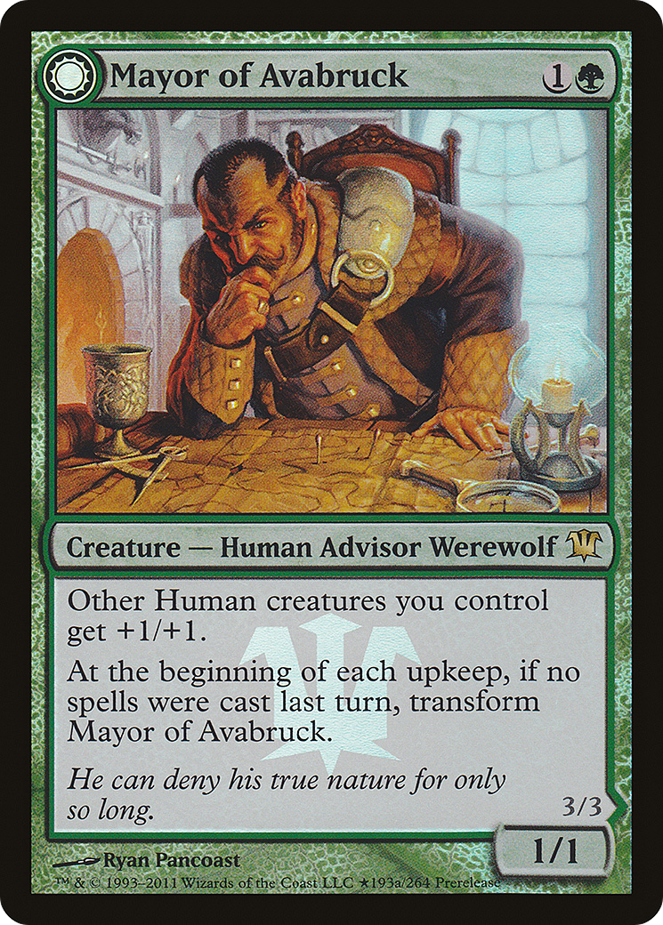 Mayor of Avabruck // Howlpack Alpha (PRE-193★) - Innistrad Promos: (Double Faced Transform) Foil