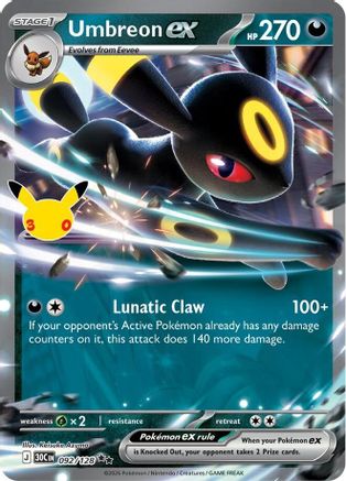 Umbreon ex 092/128 - ME 30th Celebration Holofoil