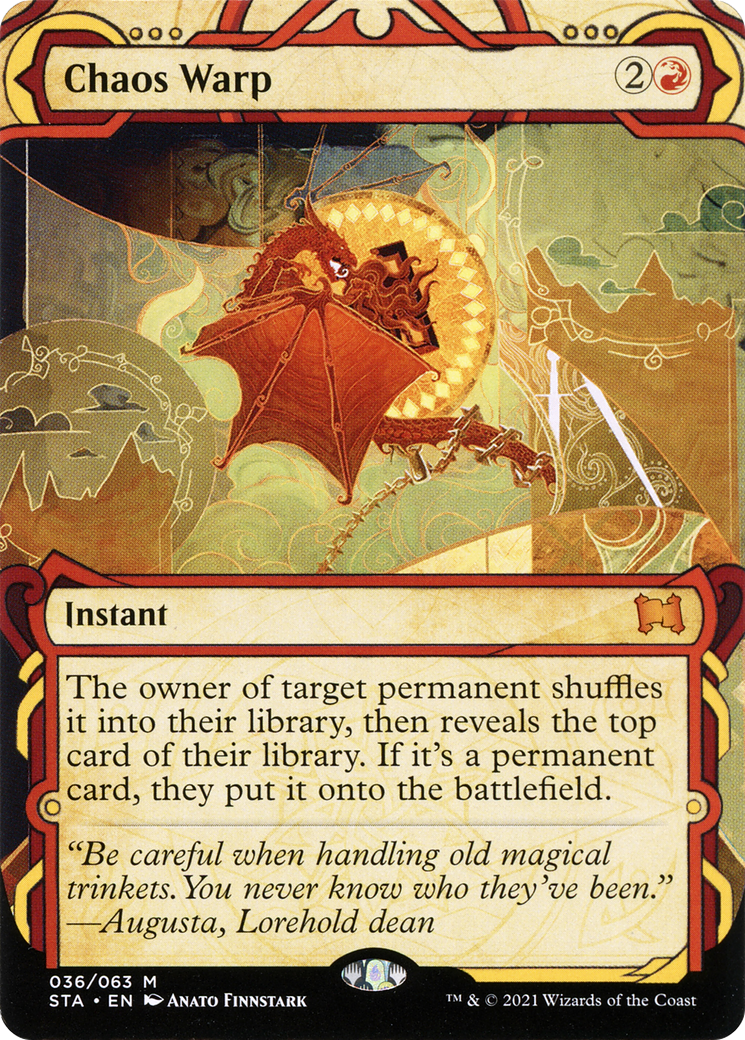 Chaos Warp (STA-036) - Strixhaven Mystical Archive: (Showcase) (Borderless) Foil