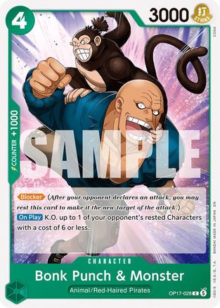 Bonk Punch & Monster (OP17-028) - The World's Strongest Warriors