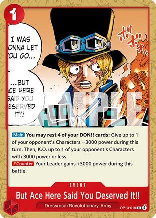 But Ace Here Said You Deserved It!! (OP13-019) - Starter Deck 35: RED/BLACK Sabo