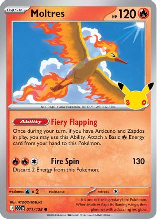 Moltres 011/128 - ME 30th Celebration Holofoil