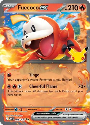 Fuecoco ex 015/128 - ME 30th Celebration Holofoil