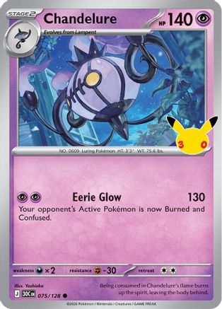 Chandelure 075/128 - ME 30th Celebration Holofoil