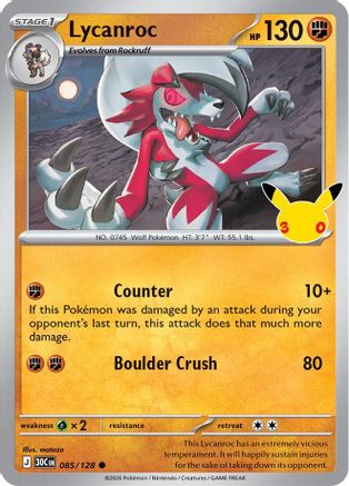 Lycanroc 085/128 - ME 30th Celebration Holofoil