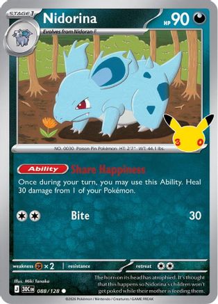 Nidorina 088/null - ME 30th Celebration Holofoil