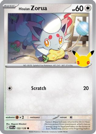 Hisuian Zorua 122/128 - ME 30th Celebration Holofoil