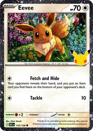 Eevee (30th Celebration) 116/128 - Blister Exclusives Holofoil