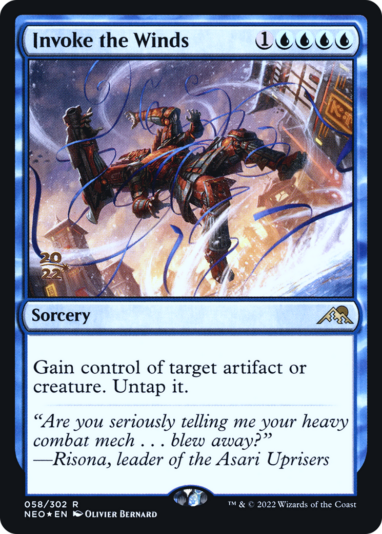 Invoke the Winds (PRE-58S) - Kamigawa: Neon Dynasty Promos Foil