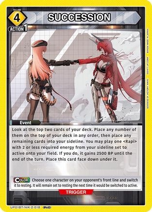 SUCCESSION (UP01BT/NIK-2-018) - UP01BT GODDESS OF VICTORY NIKKE Precious Booster Foil