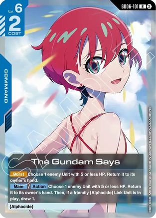 The Gundam Says (GD06-101) - Stardust Trails Holofoil