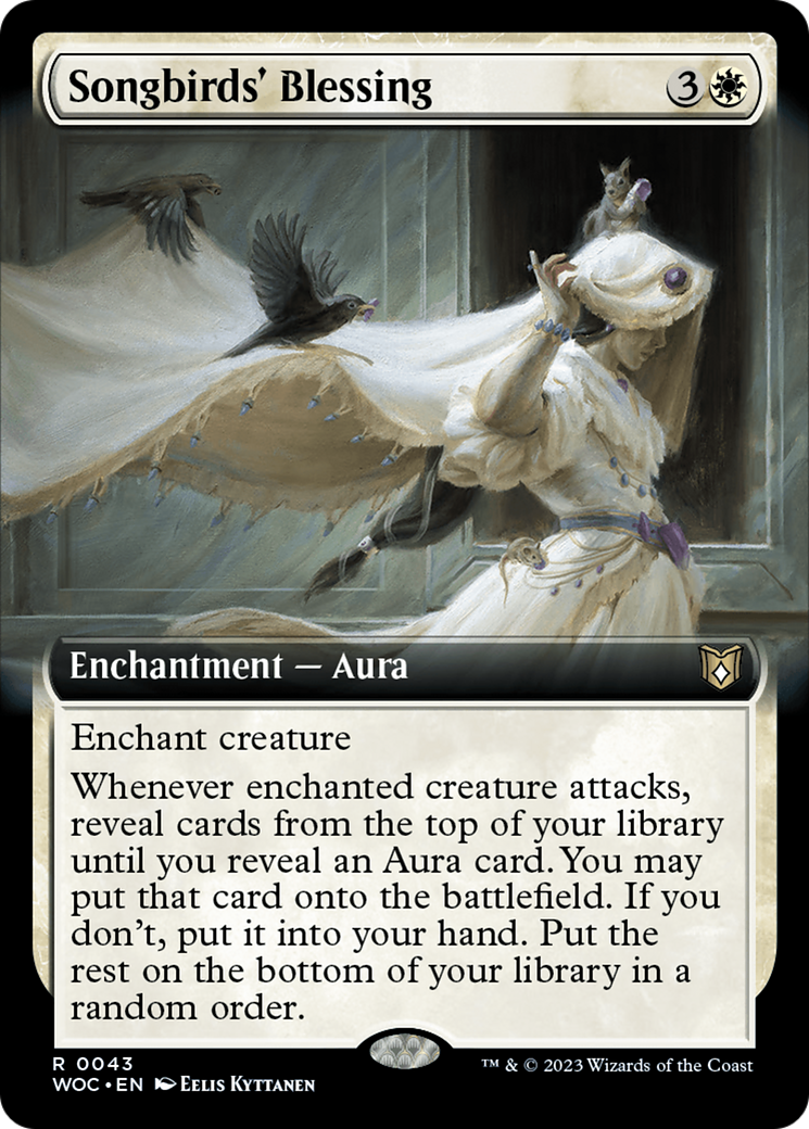 Songbirds' Blessing (WOC-043) - Wilds of Eldraine Commander: (Extended Art)