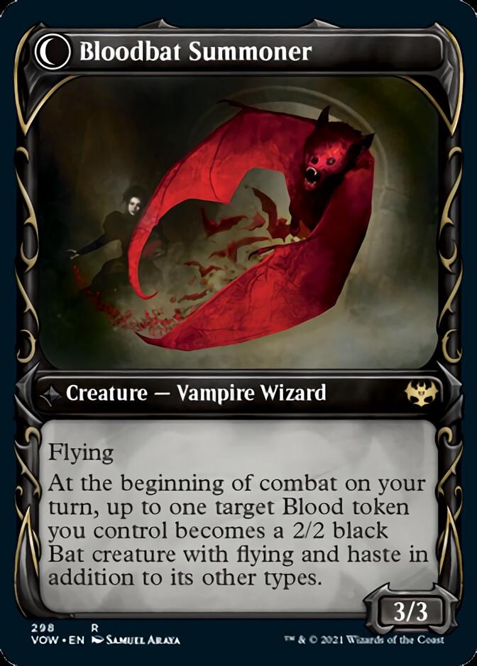 Voldaren Bloodcaster // Bloodbat Summoner (VOW-298) - Innistrad: Crimson Vow: (Showcase, Double Faced Transform) Foil