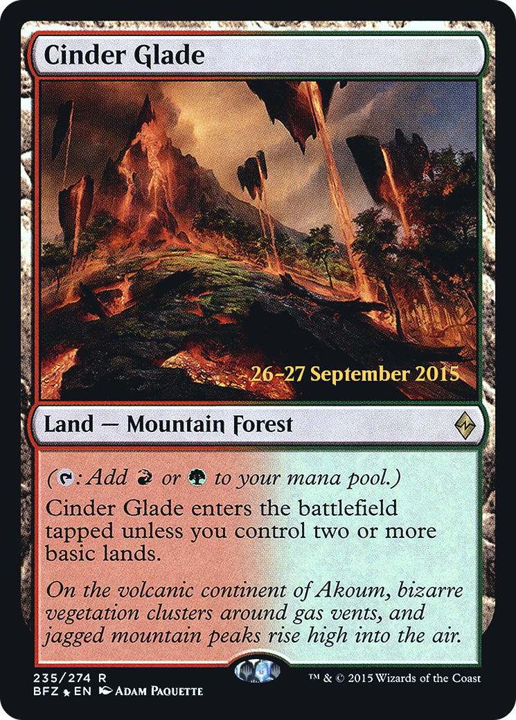 Cinder Glade (PRE-235S) - Battle for Zendikar Promos Foil