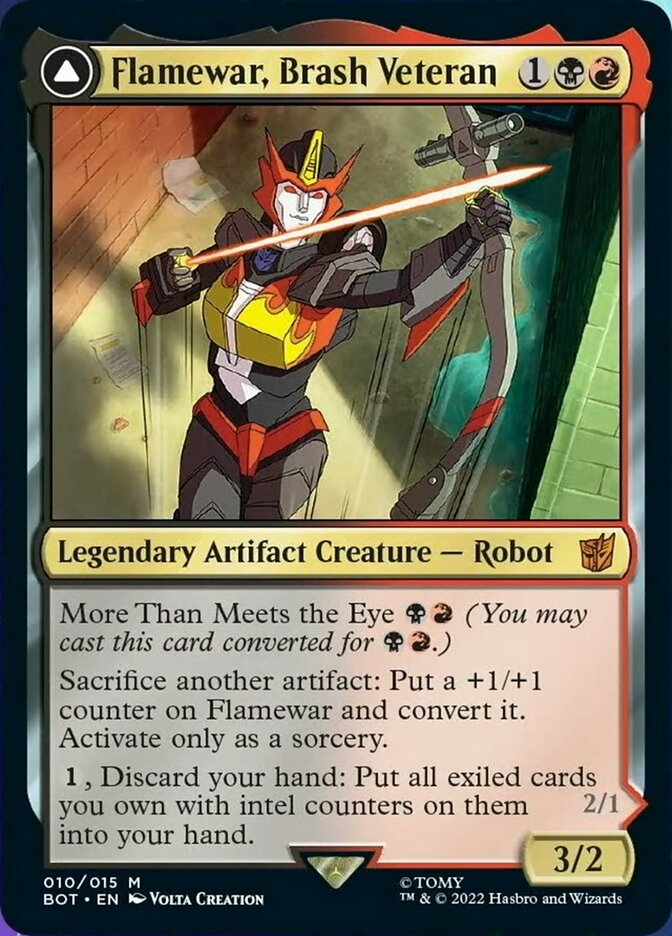 Flamewar, Brash Veteran // Flamewar, Streetwise Operative (BOT-010) - Transformers: (convertdfc) Foil