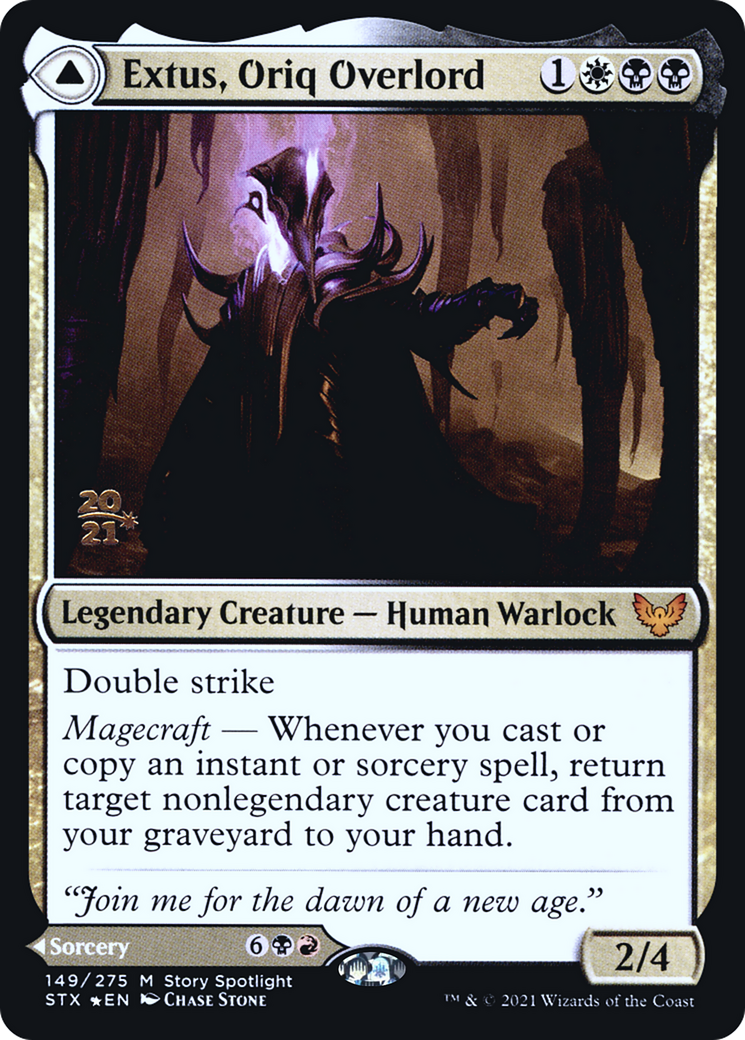 Extus, Oriq Overlord // Awaken the Blood Avatar (PRE-149S) - Strixhaven: School of Mages Promos Foil