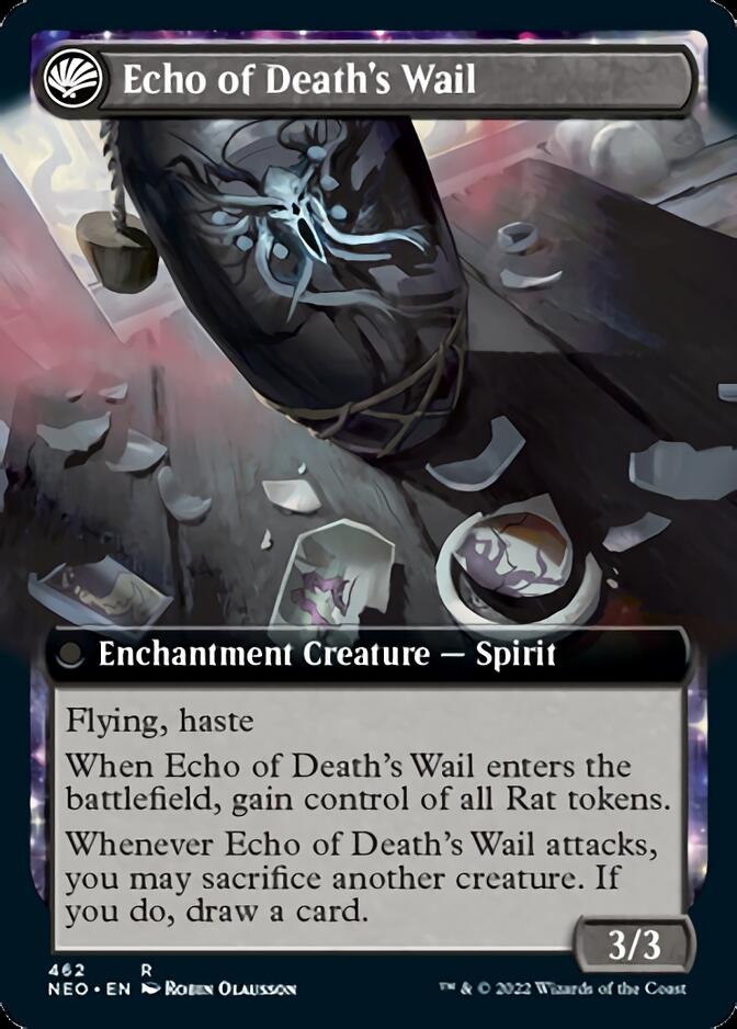 Tribute to Horobi // Echo of Death's Wail (NEO-462) - Kamigawa: Neon Dynasty: (Extended Art, fandfc, enchantment) Foil