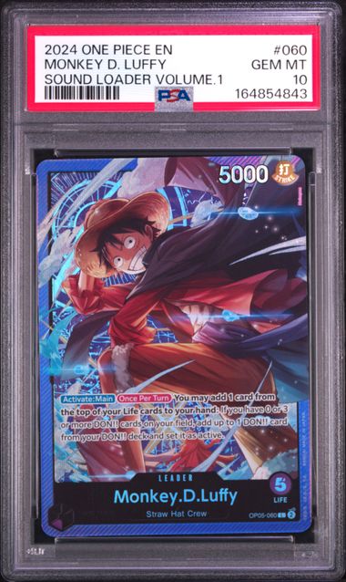 Monkey.D.Luffy Sound Loader Volume 1 (OP05-060) PSA 10