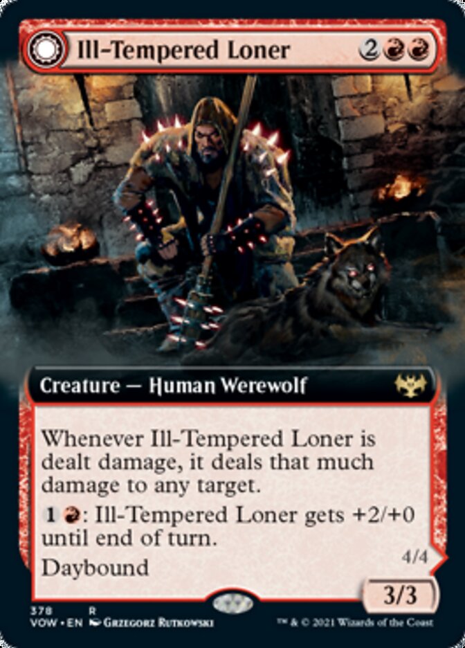 Ill-Tempered Loner // Howlpack Avenger (VOW-378) - Innistrad: Crimson Vow: (Extended Art, Double Faced Transform) Foil