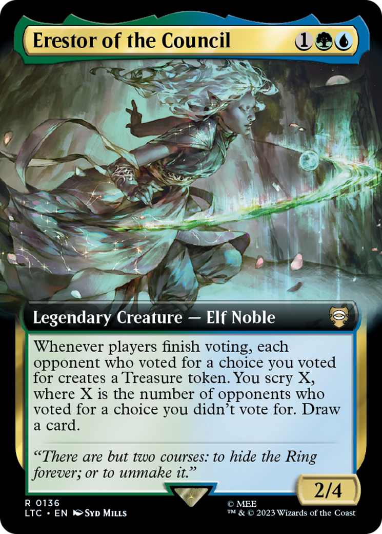 Erestor of the Council (LTC-136) - Tales of Middle-earth Commander: (Extended Art)