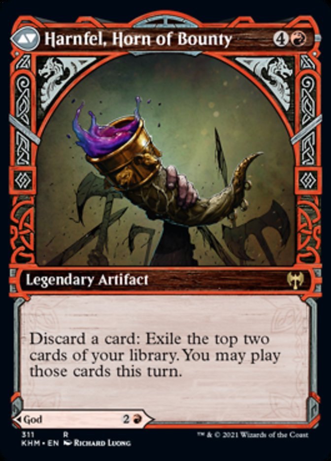 Birgi, God of Storytelling // Harnfel, Horn of Bounty (KHM-311) - Kaldheim: (Showcase) Foil