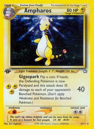 Ampharos 001/111 - Neo Genesis 1st Edition Holofoil