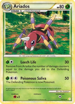 Ariados 015/123 - HeartGold SoulSilver Reverse Holofoil