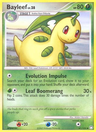 Bayleef 041/123 - Mysterious Treasures Reverse Holofoil