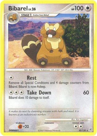Bibarel 020/130 - Diamond and Pearl Reverse Holofoil