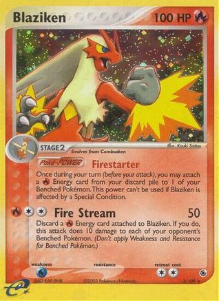 Blaziken 003/109 - Ruby and Sapphire Reverse Holofoil