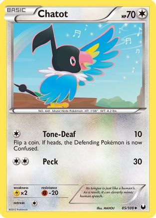 Chatot 085/108 - Dark Explorers Reverse Holofoil